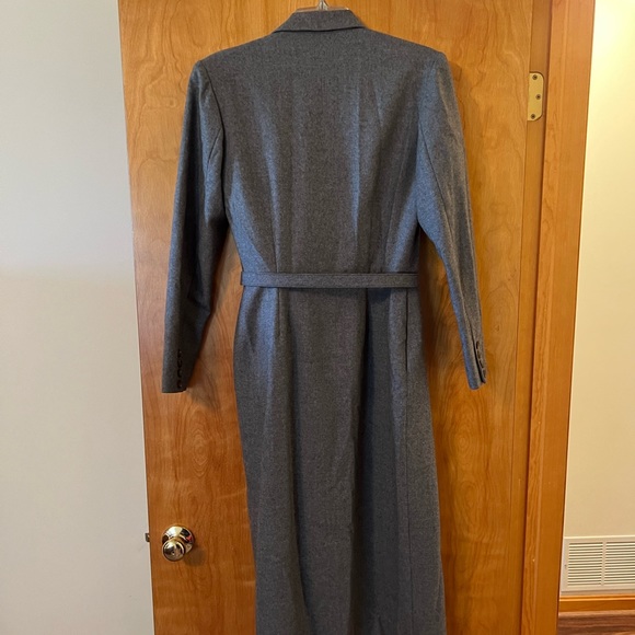 Ralph Lauren Wool Coat With Belt Gray Vintage Blue Label Made USA Size 10 FLAW - Picture 15 of 16